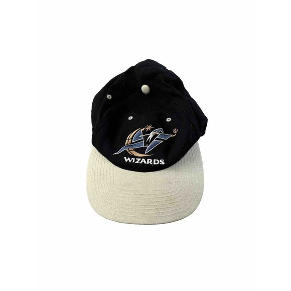 Vintage‎ 90s NBA Wizards Hat Two Tone Off White And Black - Picture 1 of 4
